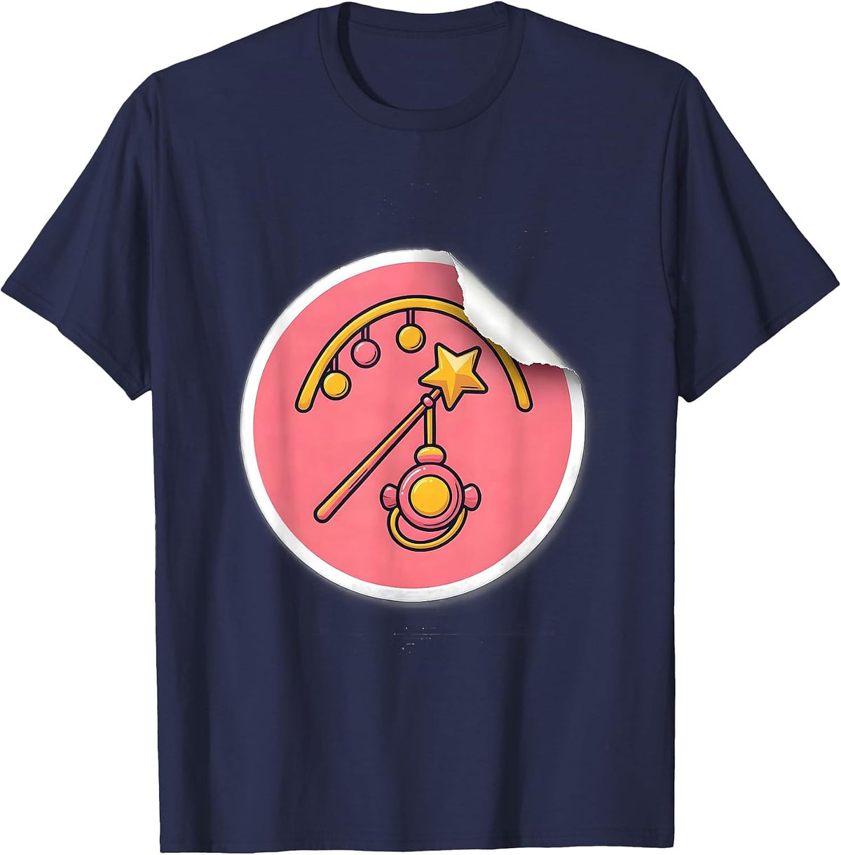 Fresh Sticker Fairy Godmother New Baby Gift Humor T-Shirt - Navy Blue