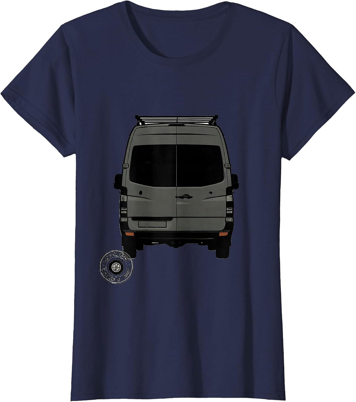 Women's Certified Expert In Parking As A Hobby Retro Van Life Road T-Shirt - Navy Blue