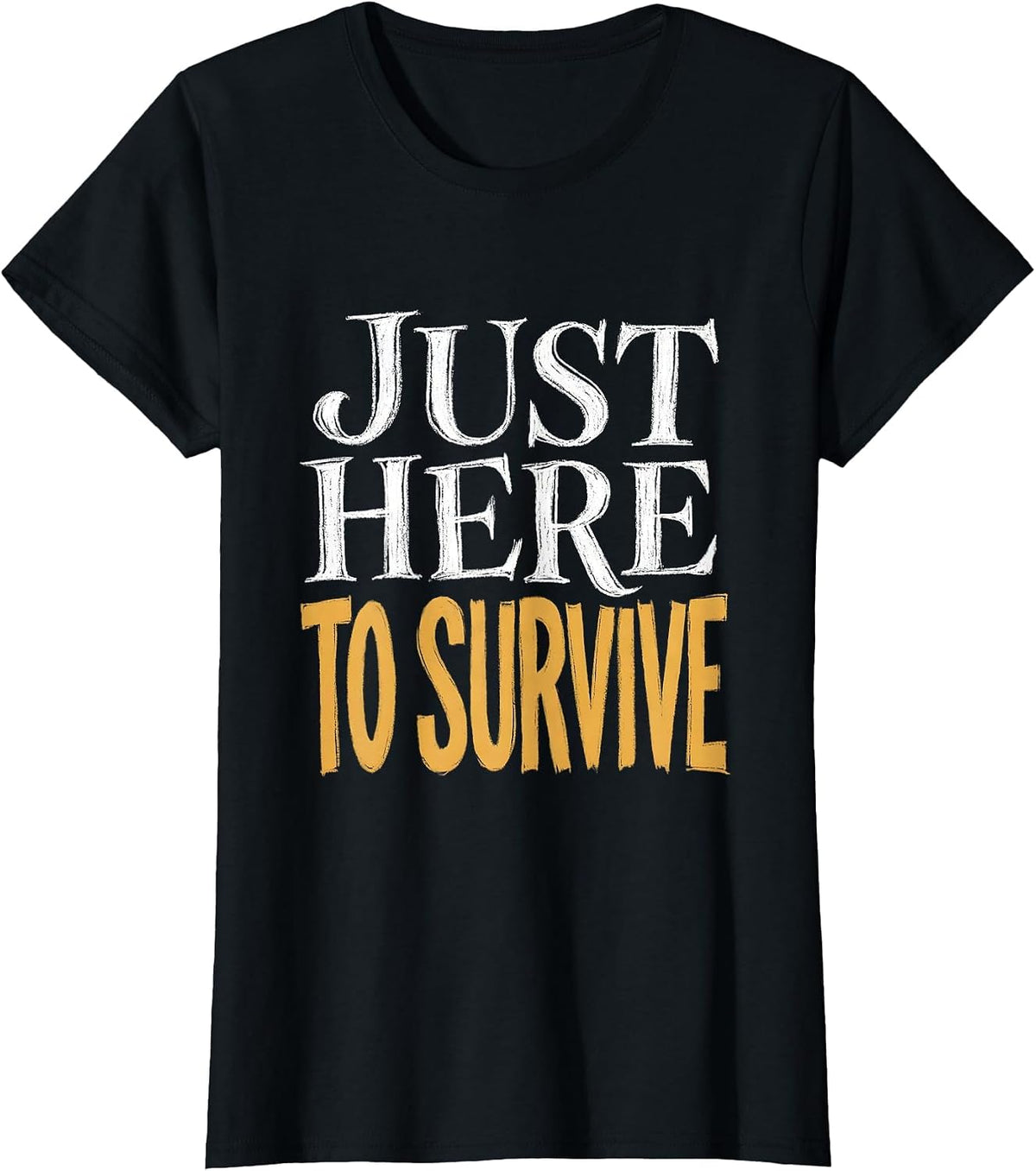 Just Here To Survive Substitute Teacher Design T-Shirt - Black