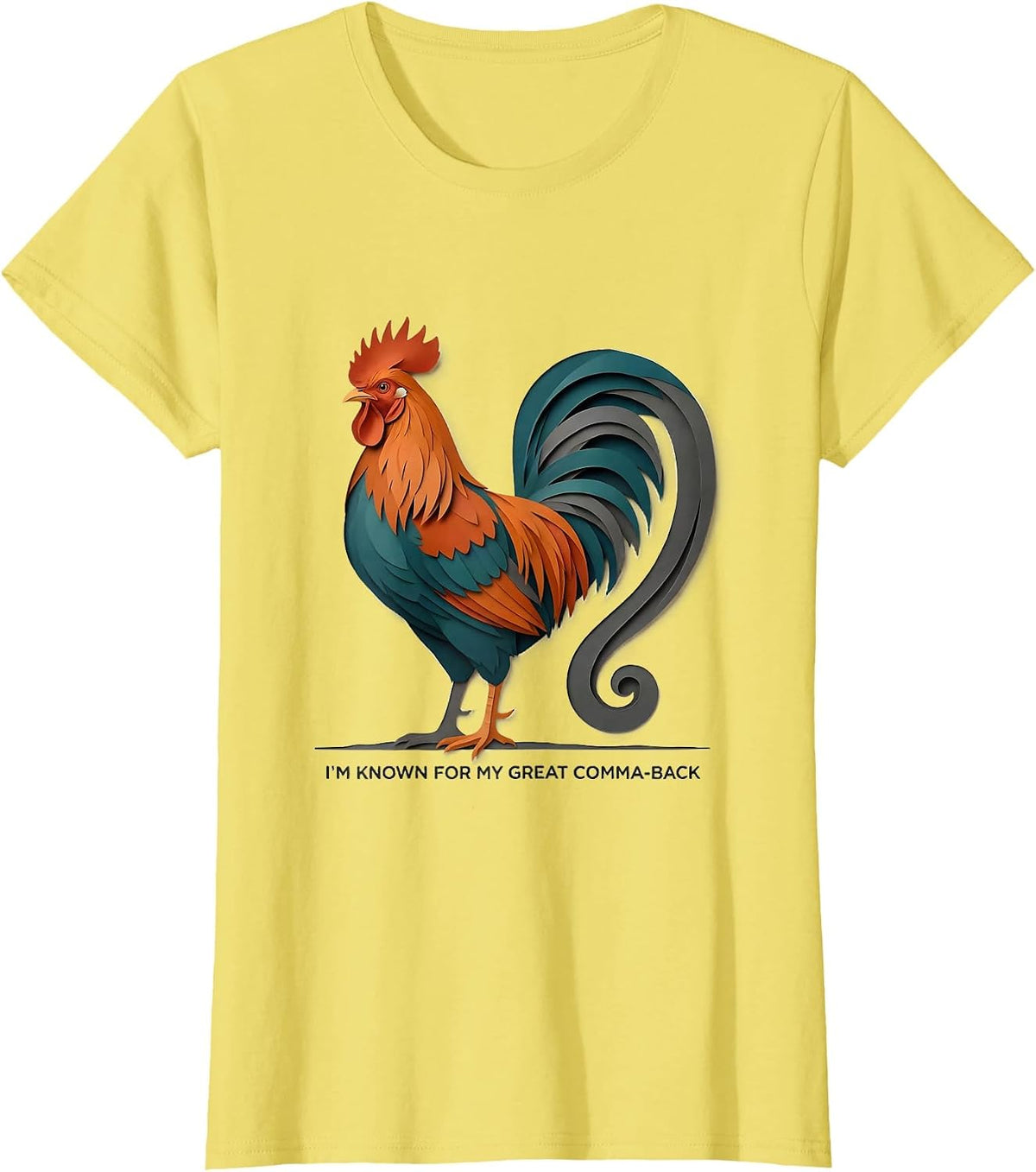Women's I'm Known For My Great Comma-back Funny Grammar Teacher T-Shirt - Lemon Yellow