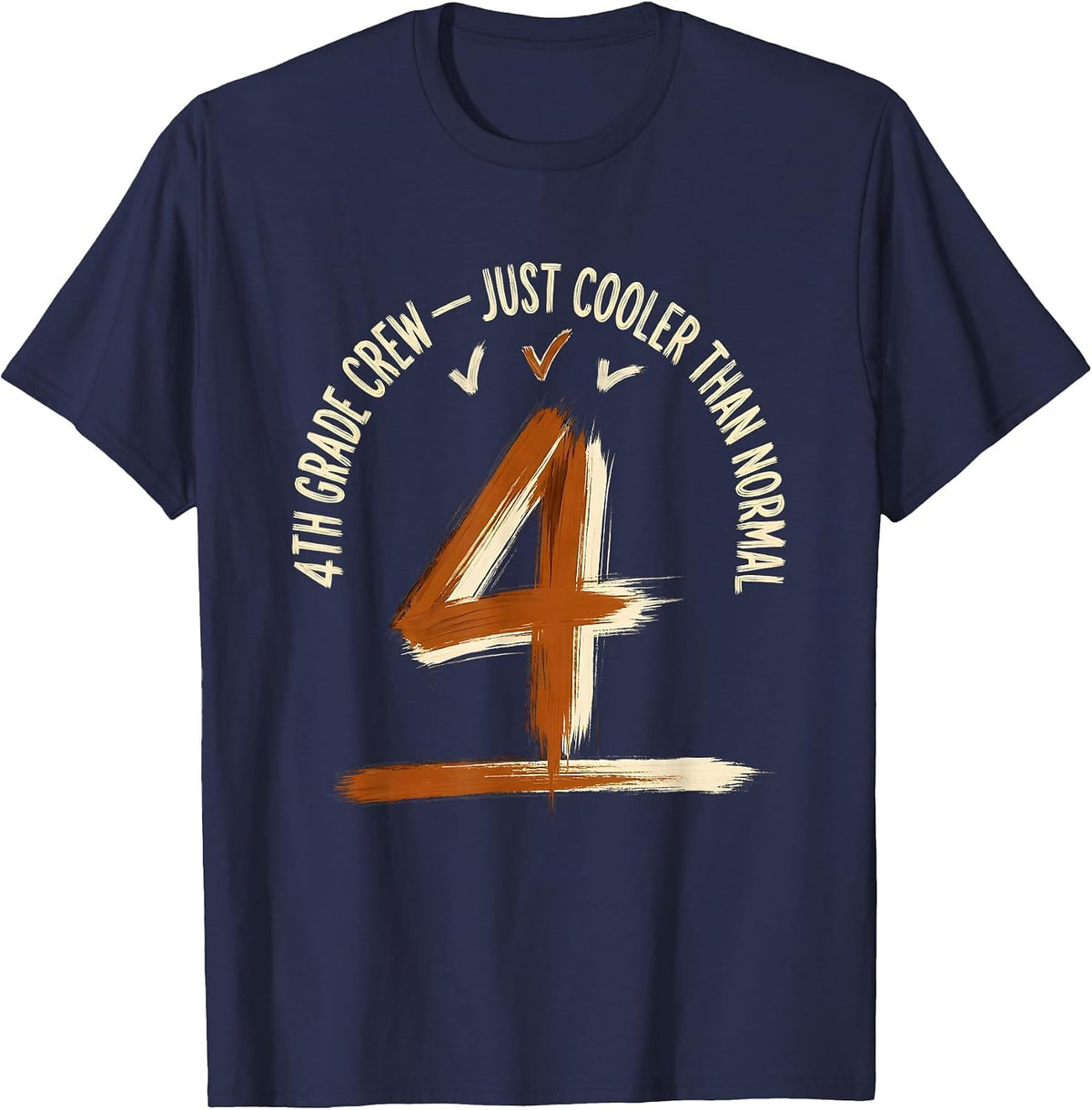 4th Grade Crew Just Cooler Than Normal Teacher T-Shirt - Navy Blue