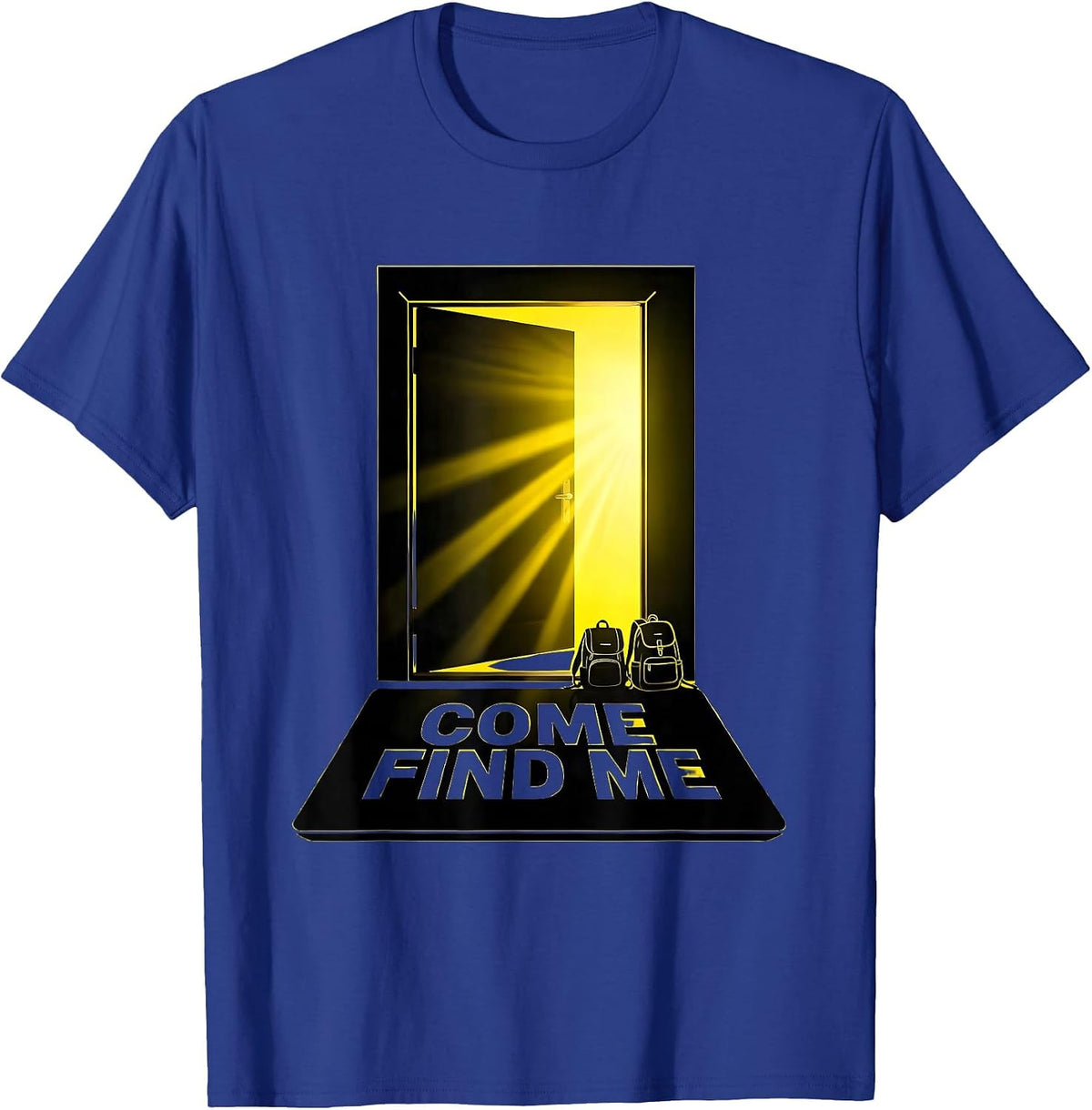 Men's Come Find Me Bold Stencil School Counselor Student Support T-Shirt - Royal Blue
