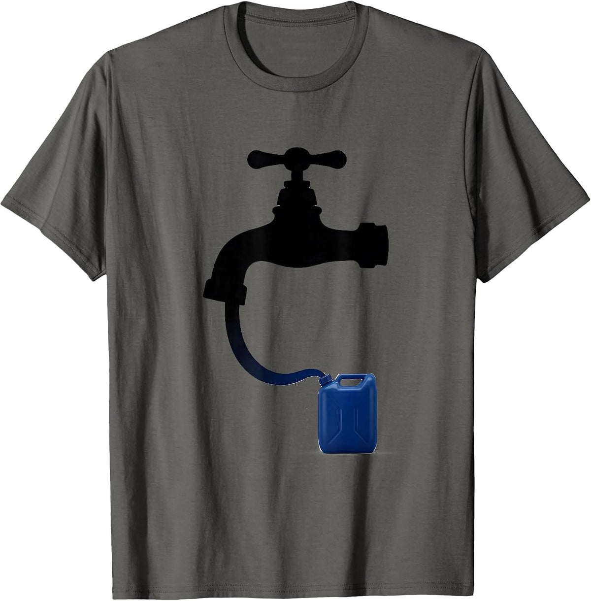 Faucet Jerry Can Minimalist Van Life Nomad T-Shirt - Asphalt Grey