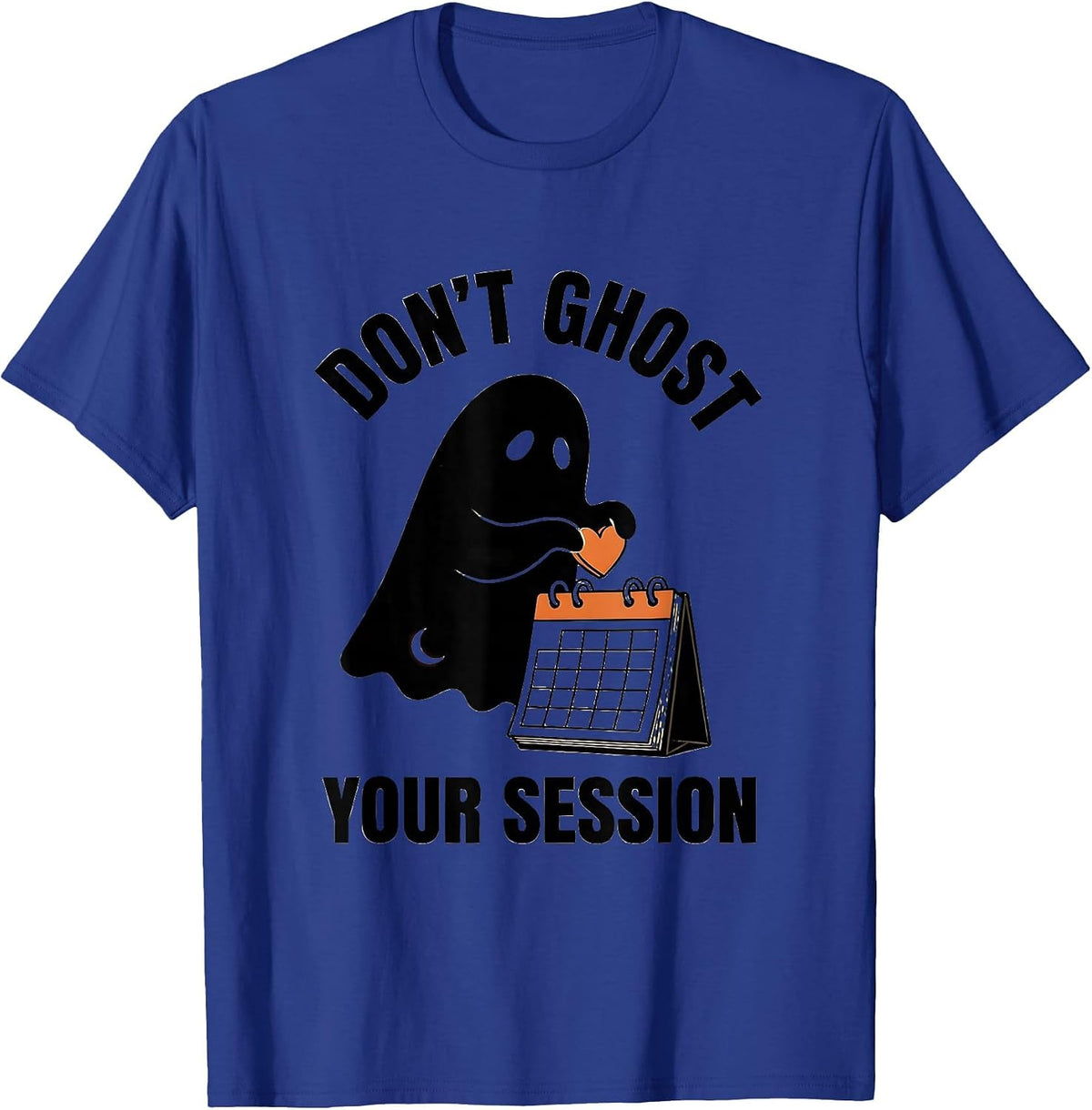 Men's Don't Ghost Your Session Minimalist Ghost Mental Health T-Shirt - Royal Blue