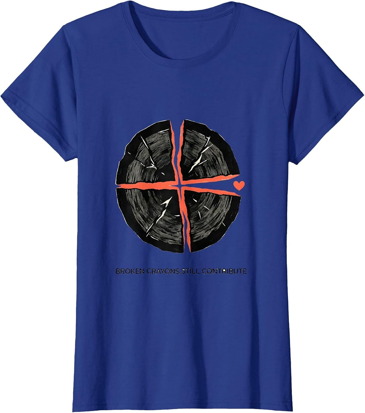 Women's Broken Crayons Still Contribute Mental Health Awareness T-Shirt - Royal Blue