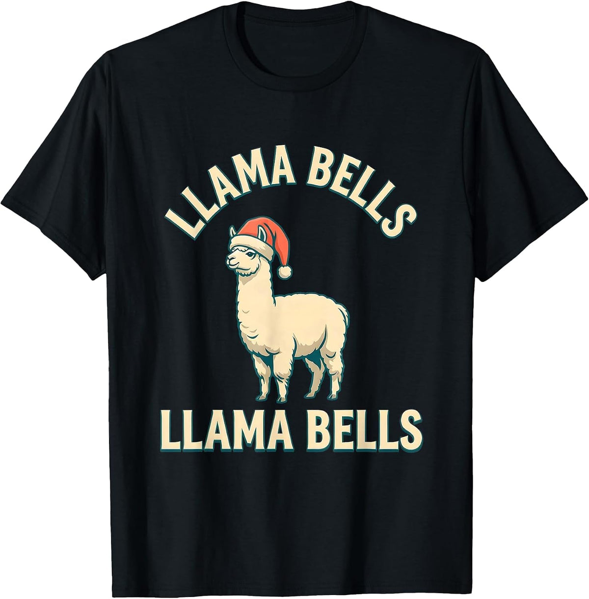 Men's Llama Bells Llama Bells Funny Llama Lover Christmas T-Shirt - Black