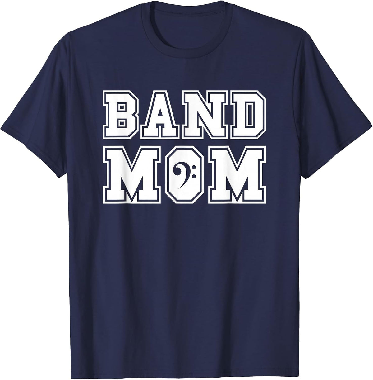 Marching Band Mom Bass Clef Parent Helper Low Brass T-Shirt - Navy Blue