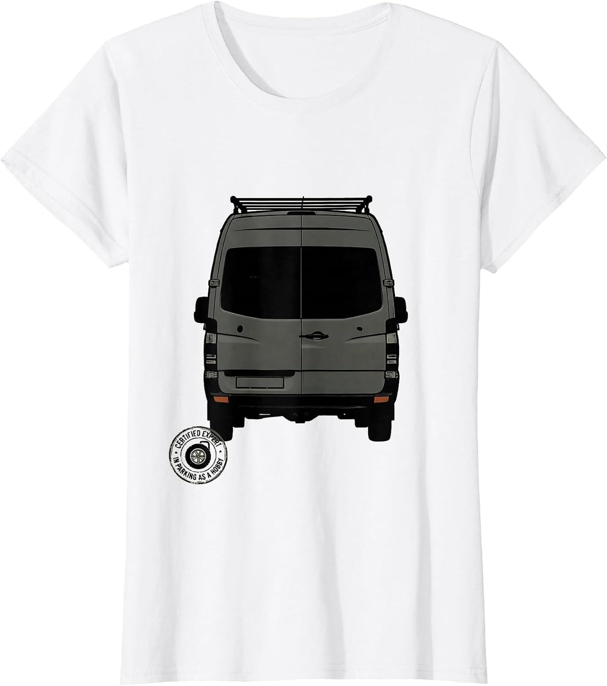 Women's Certified Expert In Parking As A Hobby Retro Van Life Road T-Shirt - White