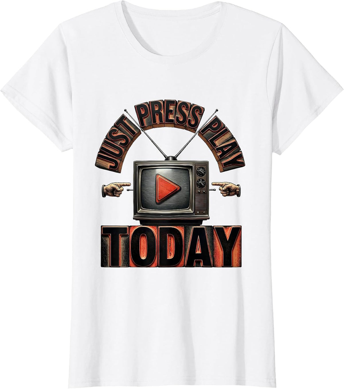 Just Press Play Substitute Teacher Design T-Shirt - White