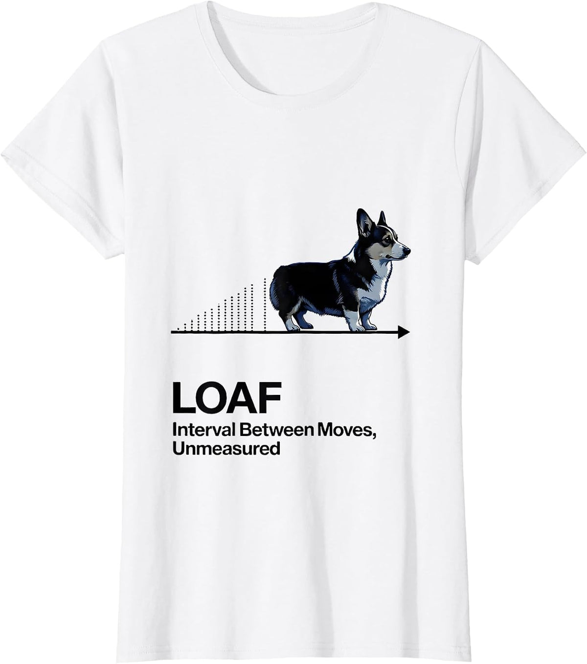 Women's Loaf: Interval Between Moves, Unmeasured Funny Corgi Lover T-Shirt - White