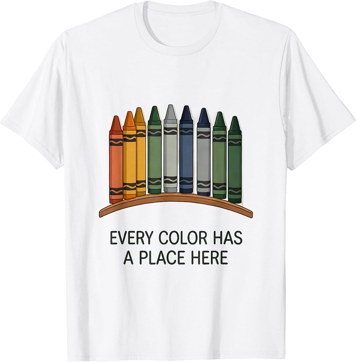 Men's Every Color Has A Place Here Inspirational Teacher Mental T-Shirt - White