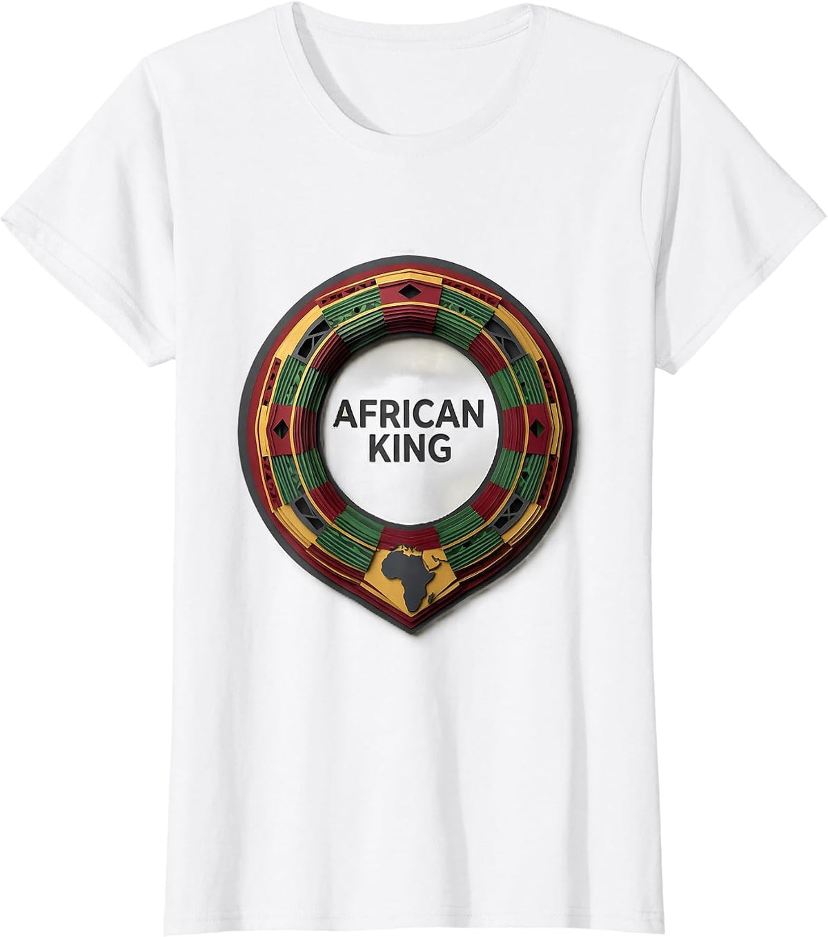 African King Paper Cutout Cultural Pride Black History Month T-Shirt - White