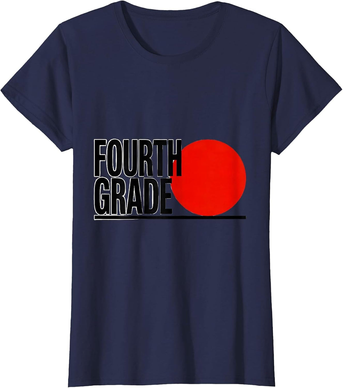 Women's Fourth Grade Retro Teacher Student Back To School T-Shirt - Navy Blue