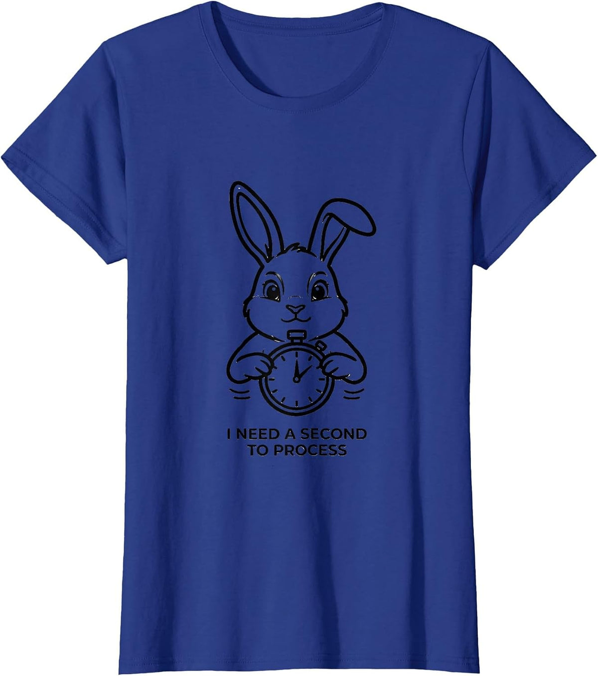 Women's I Need A Second To Process Funny Autism ADHD Awareness Gift T-Shirt - Royal Blue