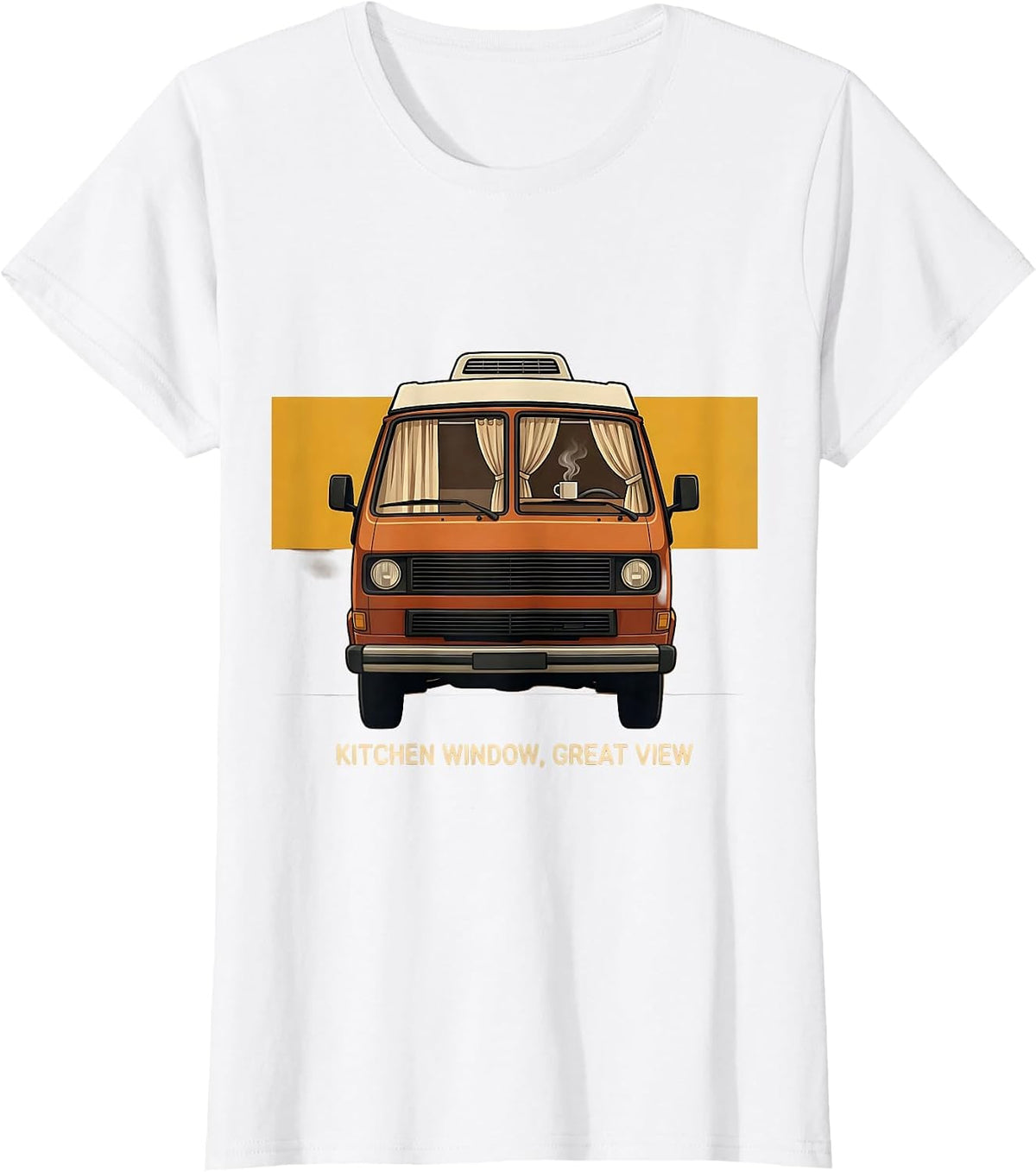 Kitchen Window Great View Retro Van Life Nomads Camper Van T-Shirt - White