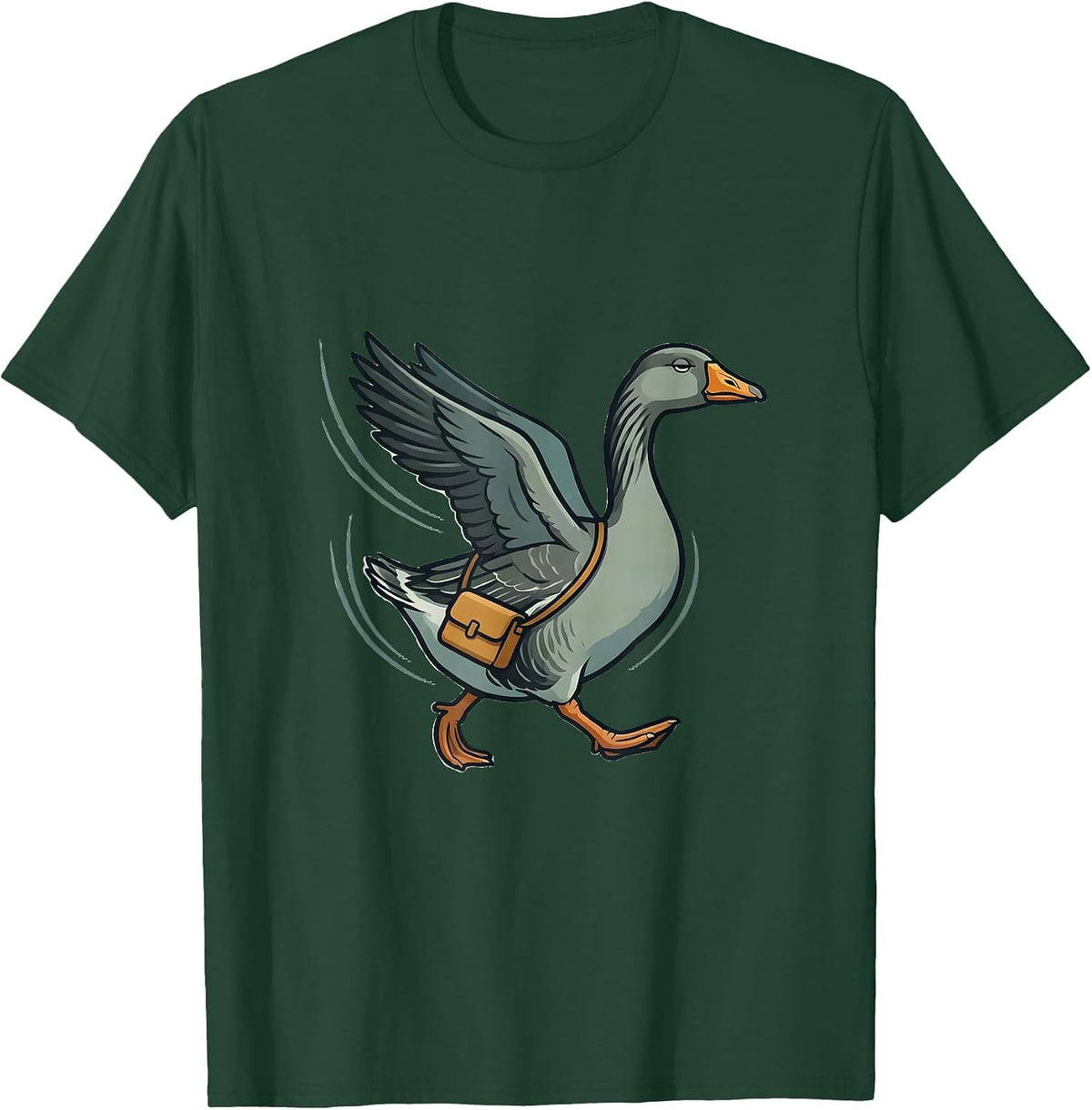 Forward-Leaning Goose Mental Health Funny Counselor T-Shirt - Dark Green