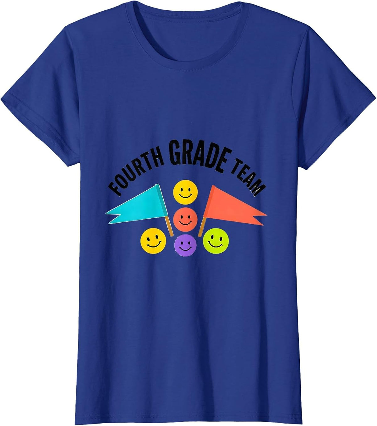 Women's Fourth Grade Team Back to School Student Teacher Crew T-Shirt - Royal Blue