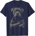 Vintage Pitbull Dog T-Shirt - Navy Blue