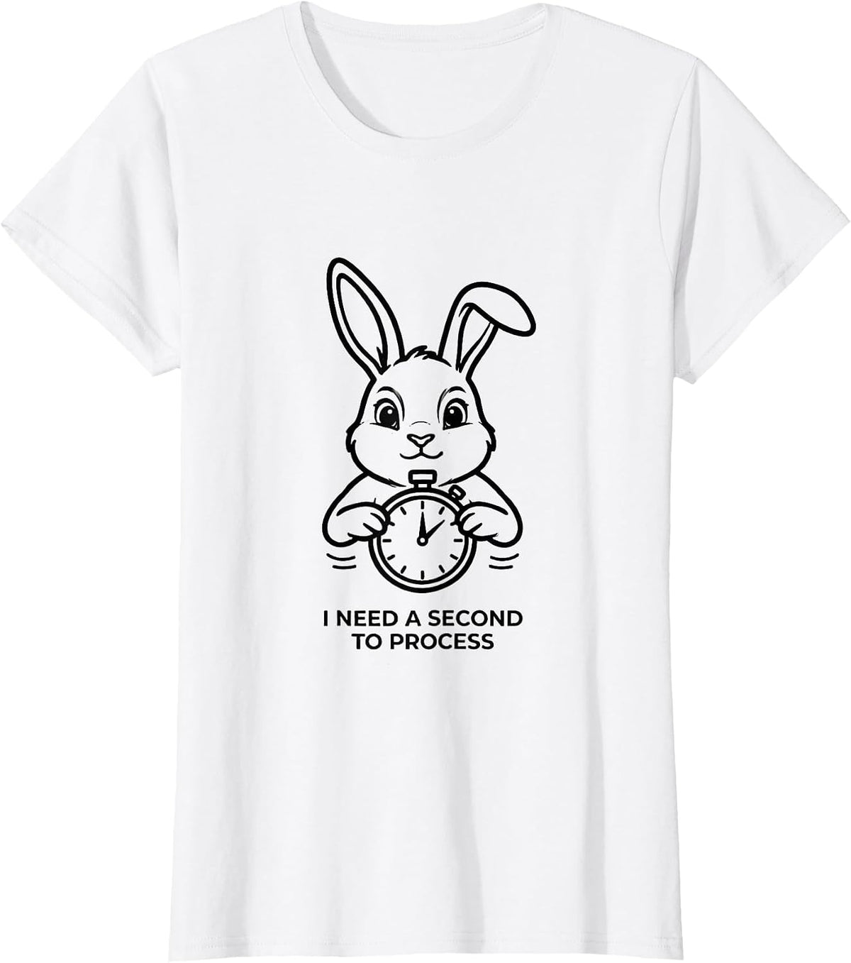 Women's I Need A Second To Process Funny Autism ADHD Awareness Gift T-Shirt - White