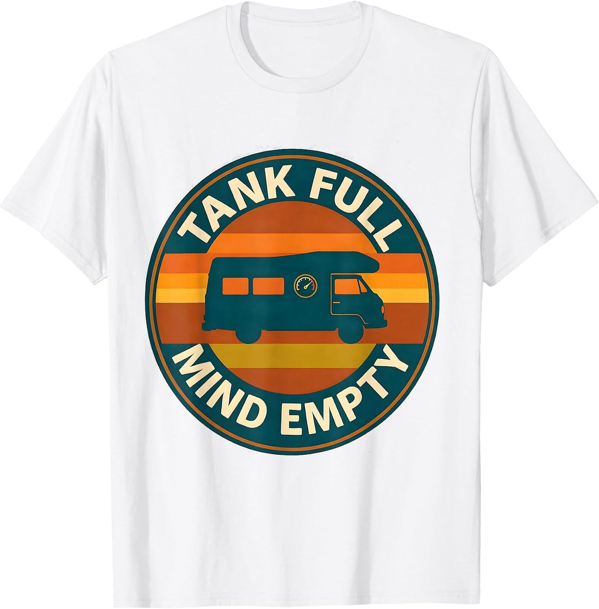 Men's Tank Full Mind Empty Retro Van Life Nomads Van Dwellers T-Shirt - White