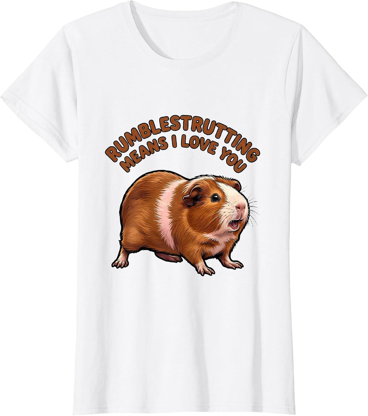 Women's Rumblestrutting Means I Love You Funny Guinea Pig Pet Lover T-Shirt - White