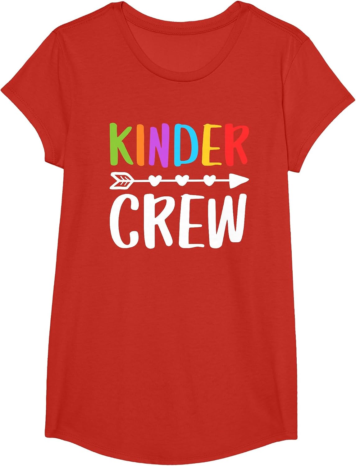 Children's Crew T-Shirt Nursery Teacher Student Shirt T-Shirt - Girls Red