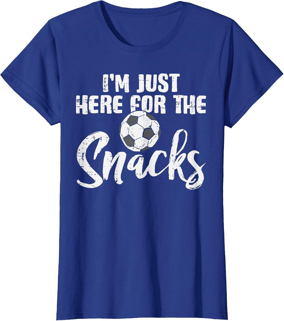 Here for The Snacks Soccer Funny Football Food Lover Foodie T-Shirt - Royal Blue