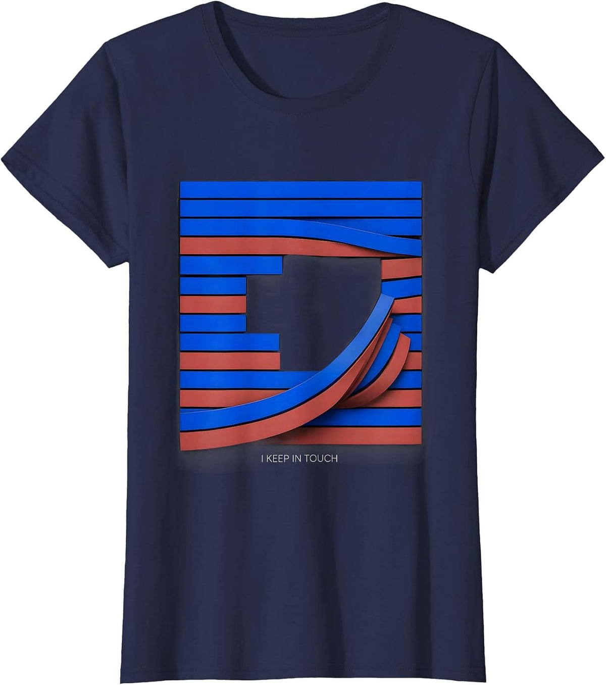 Women's I Keep In Touch Funny Ham Radio Operator Hobbyist Humor T-Shirt - Navy Blue