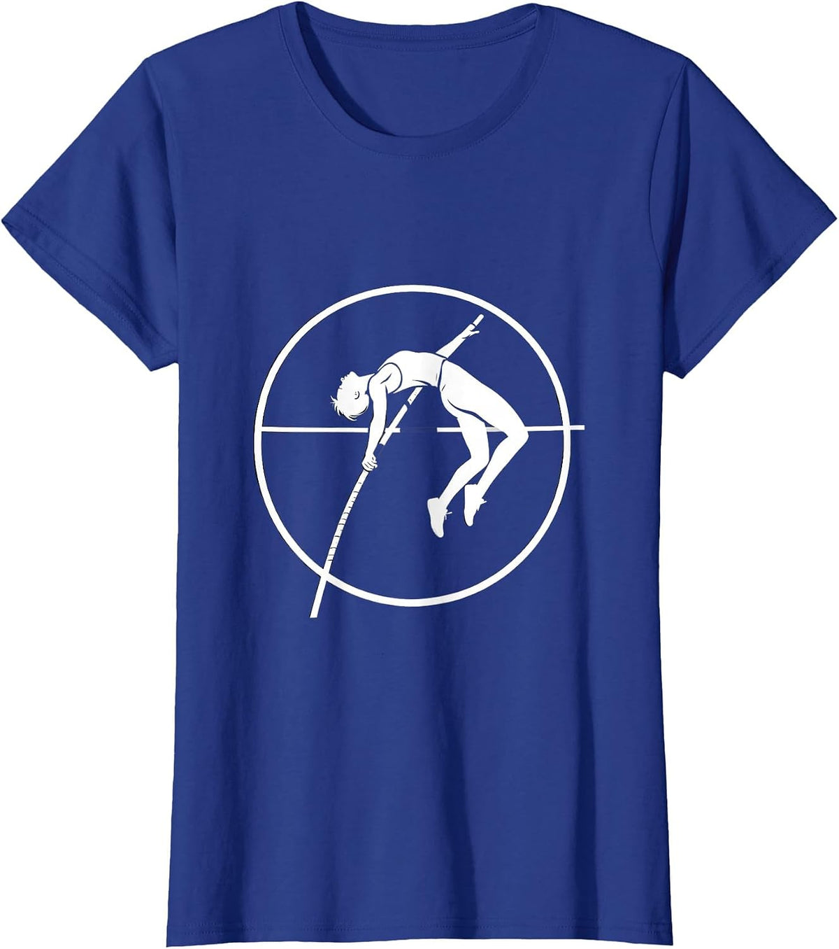 Women's Pole Vaulter Arching Over Bar Athletic Graphic T-Shirt - Royal Blue