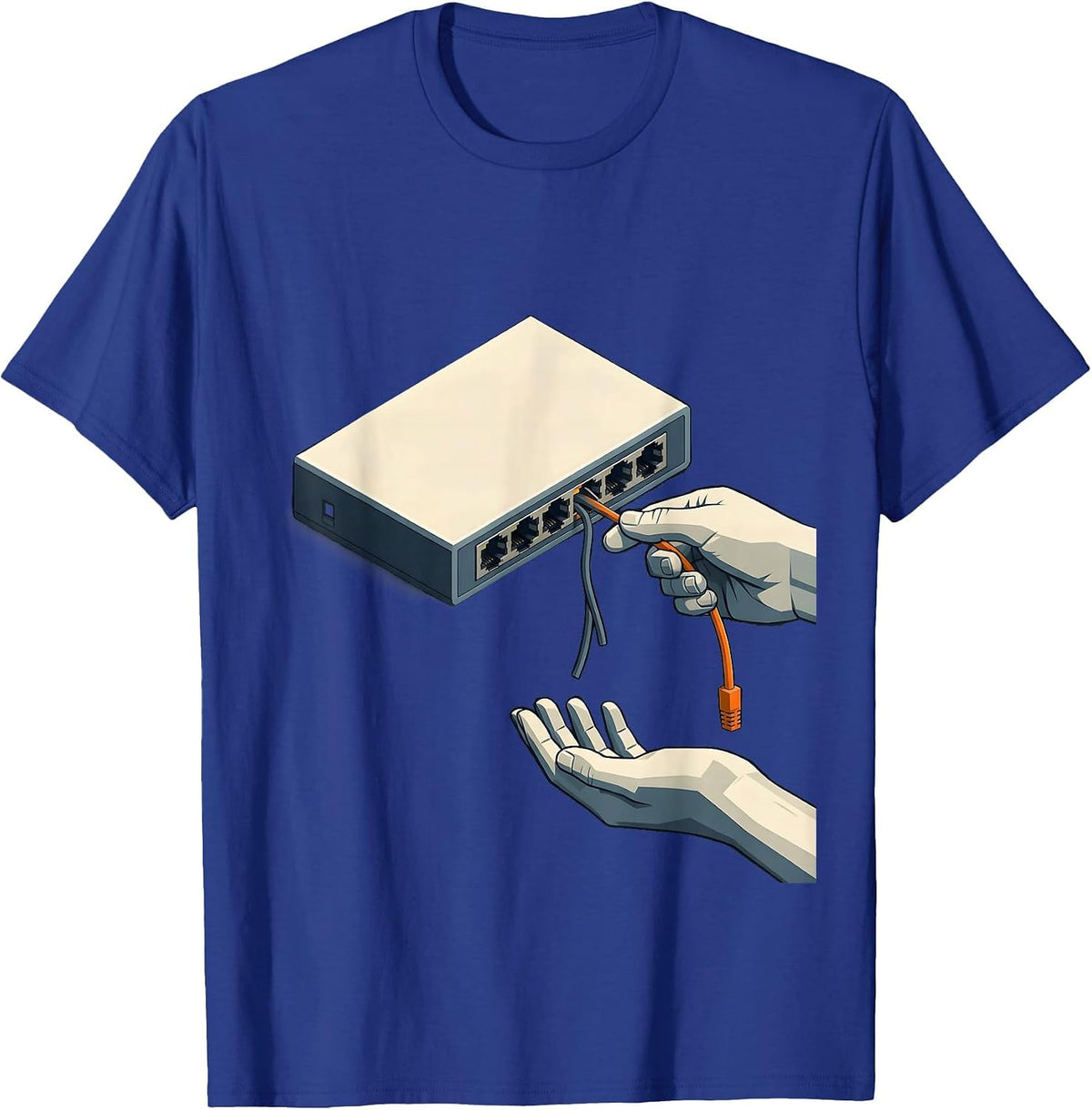 Men's Network Switch Tech Support Humor IT Nerd Gift T-Shirt - Royal Blue