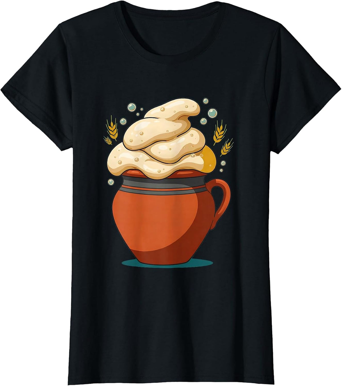 Sourdough Era Clay Crock Active Starter Illustration T-Shirt - Black