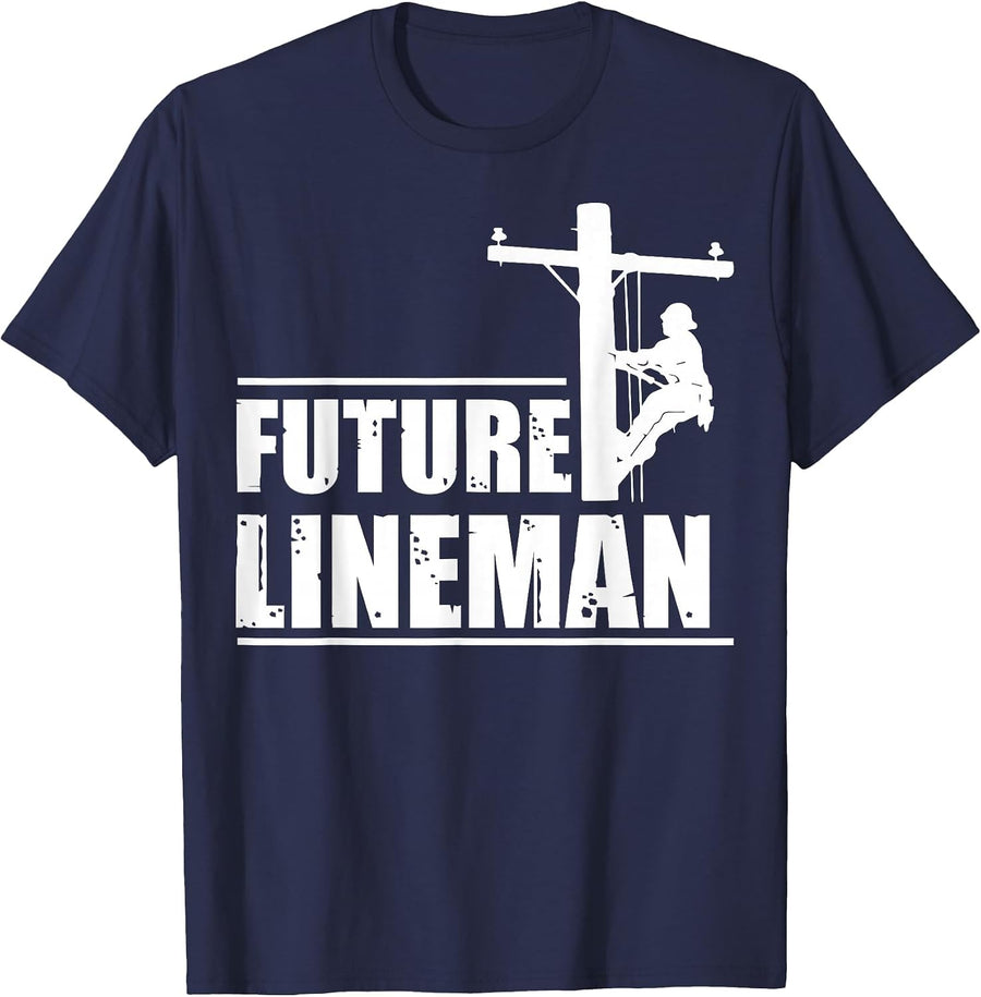 Future Lineman to Be Future Electric Lineman T-Shirt - Navy Blue