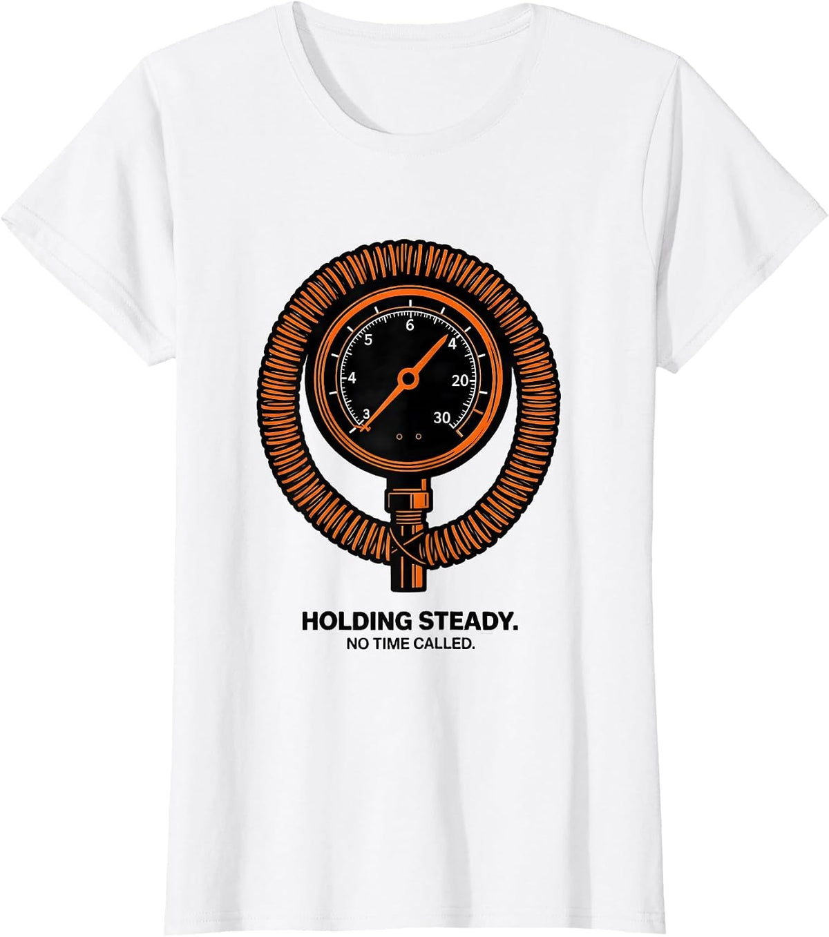 Holding Steady No Time Called Funny Car Guy Garage T-Shirt - White