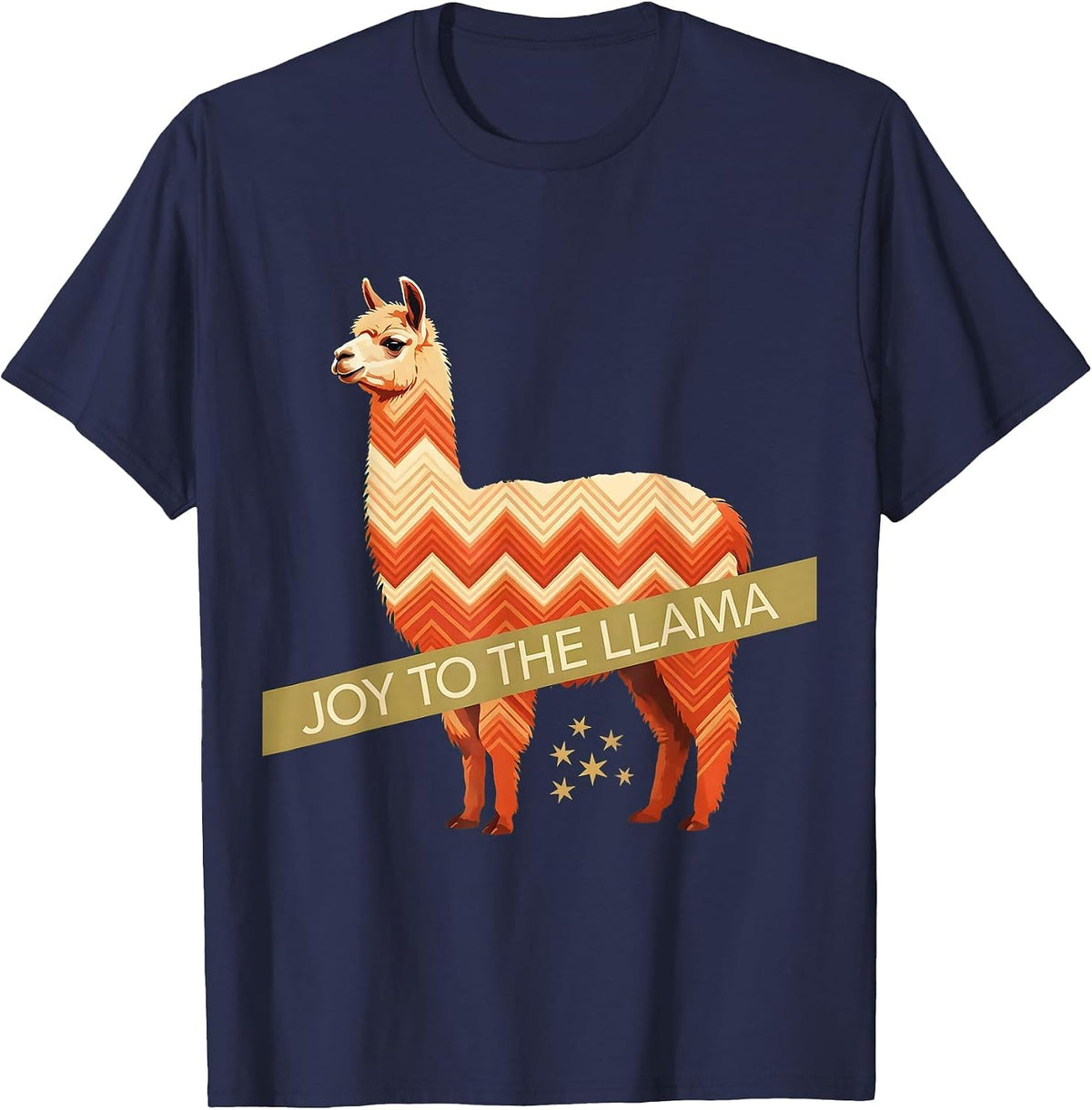 Men's Joy To The Llama Funny Llama Christmas Animal Lover Gift T-Shirt - Navy Blue