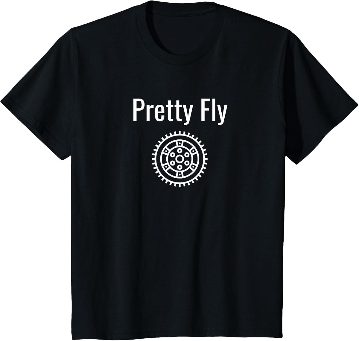 Funny Car Quote - Pretty Fly | Flywheel Race Car T-Shirt - Black