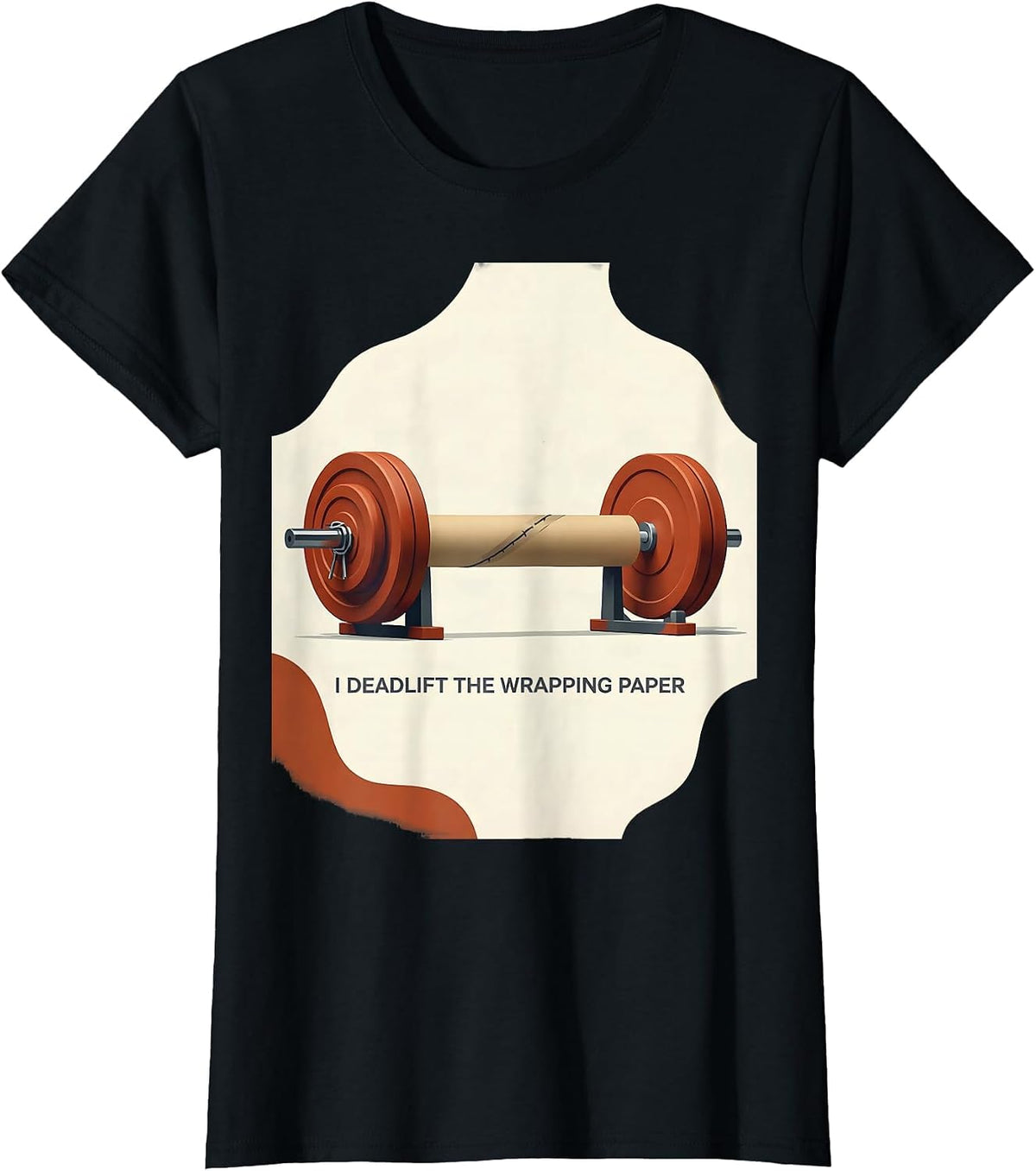 I Deadlift The Wrapping Paper Funny Christmas Gym T-Shirt - Black