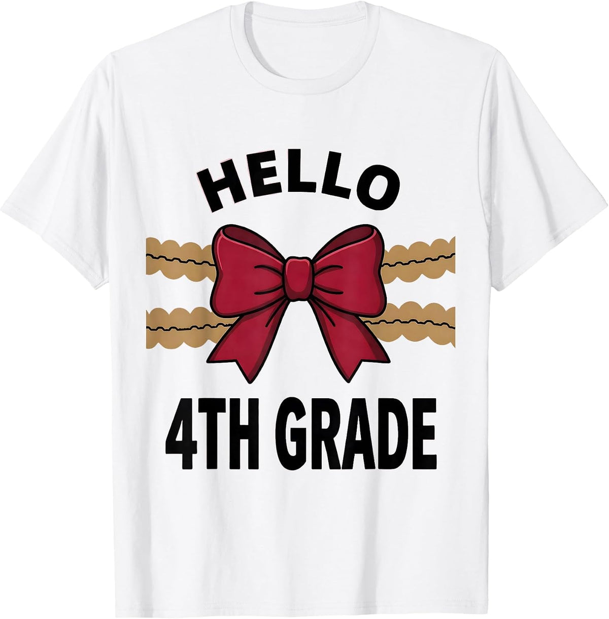 Men's Hello 4th Grade Leopard Teacher Back To School Girls T-Shirt - White