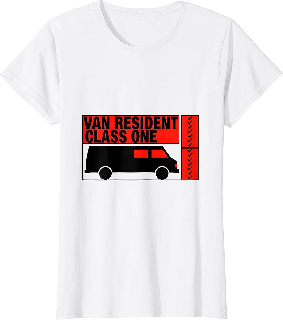 Women's Van Resident, Class One Geometric Van Life Nomad Road-Trip T-Shirt - White