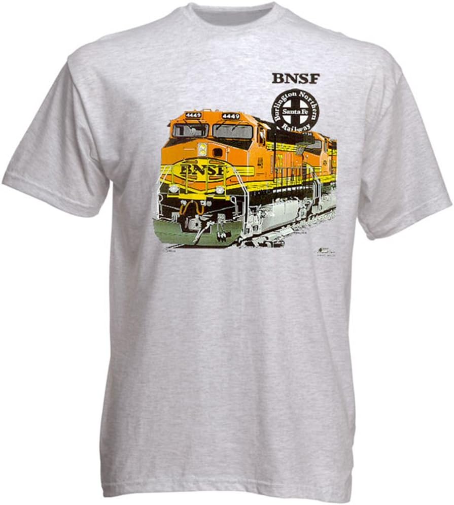 BNSF Heritage II Authentic Railroad T-Shirt Tee Shirt [20025] - Adult Grey