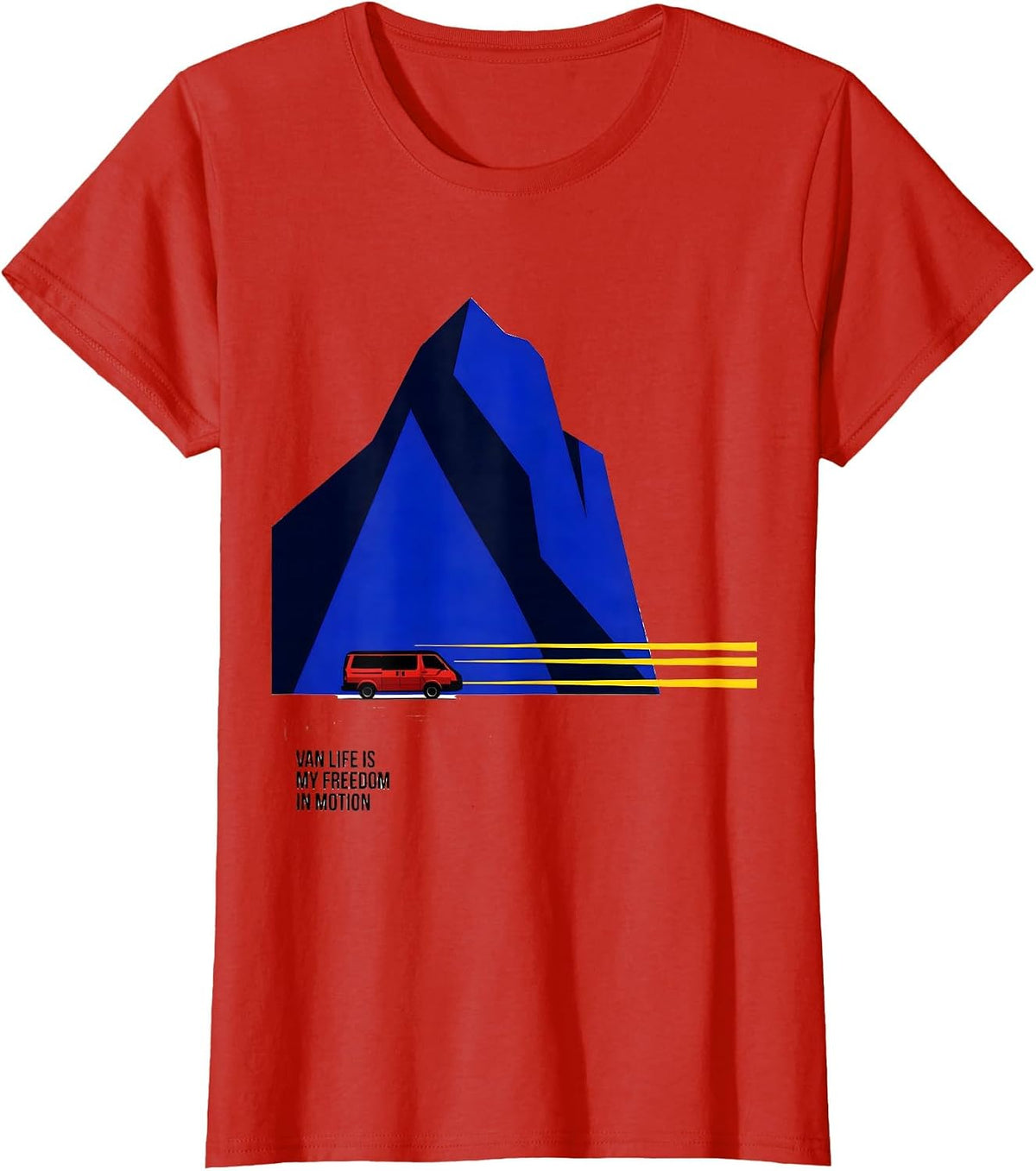 Van Life Is My Freedom In Motion Bauhaus Modernist Van T-Shirt - Red