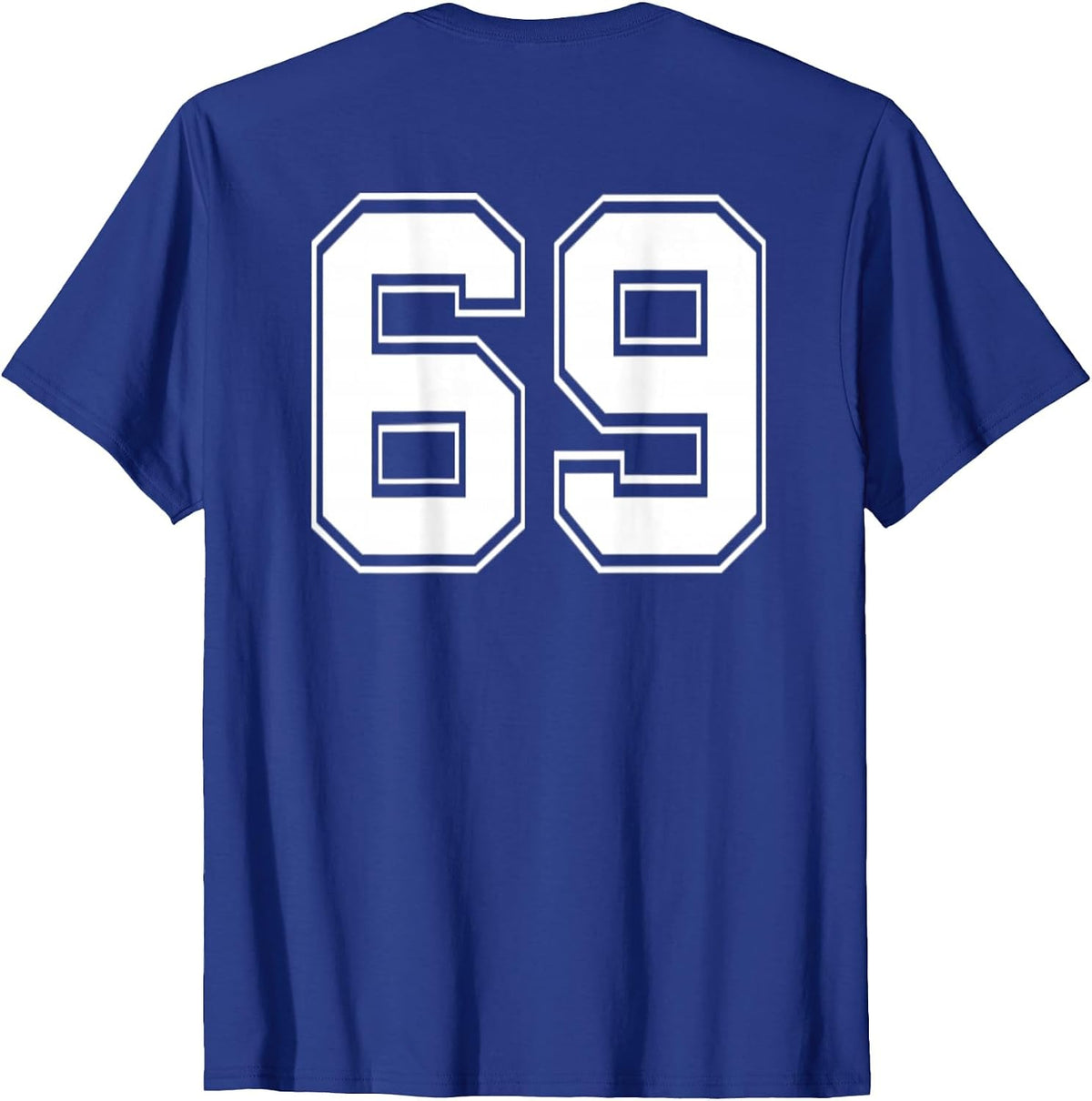 Number 69 Football Baseball Soccer Jersey Uniform T Shirt T-Shirt - Royal Blue