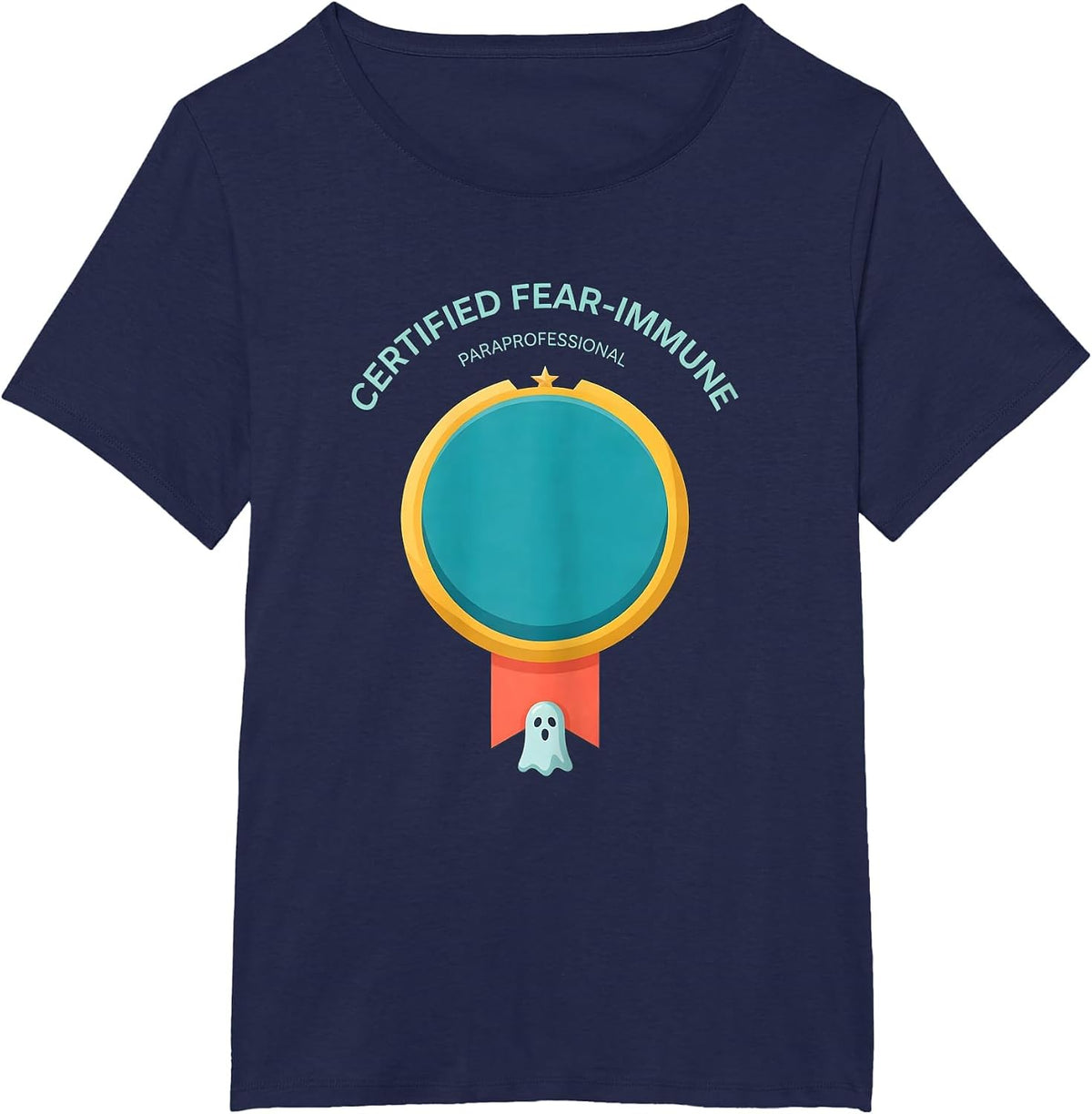 Women's Certified Fear-Immune: Paraprofessional Halloween T-Shirt - Navy Blue