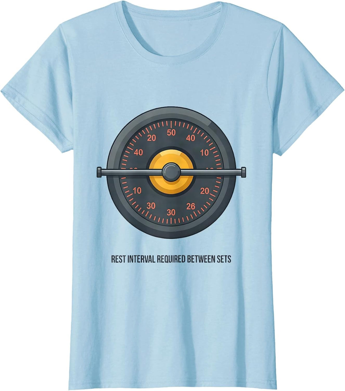 Rest Interval Required Between Sets Funny Gym Workout T-Shirt - Baby Blue