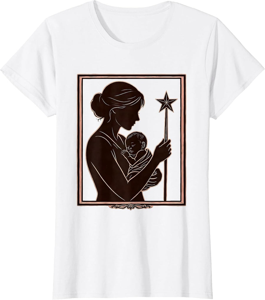 Women's Formal Fairy Godmother New Baby Gift Whimsical Humor T-Shirt - White