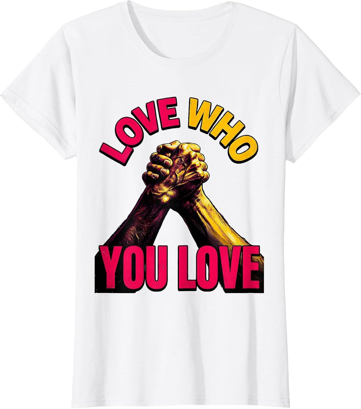 Love Who You Love Pride Graphic Design T-Shirt - White