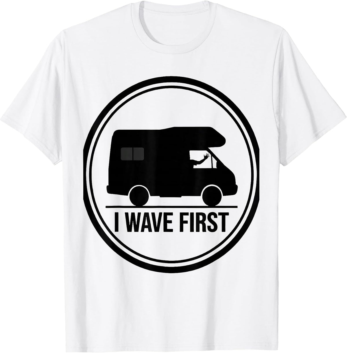 Men's I Wave First Retro Van Life Nomads Camper Van Dwellers T-Shirt - White