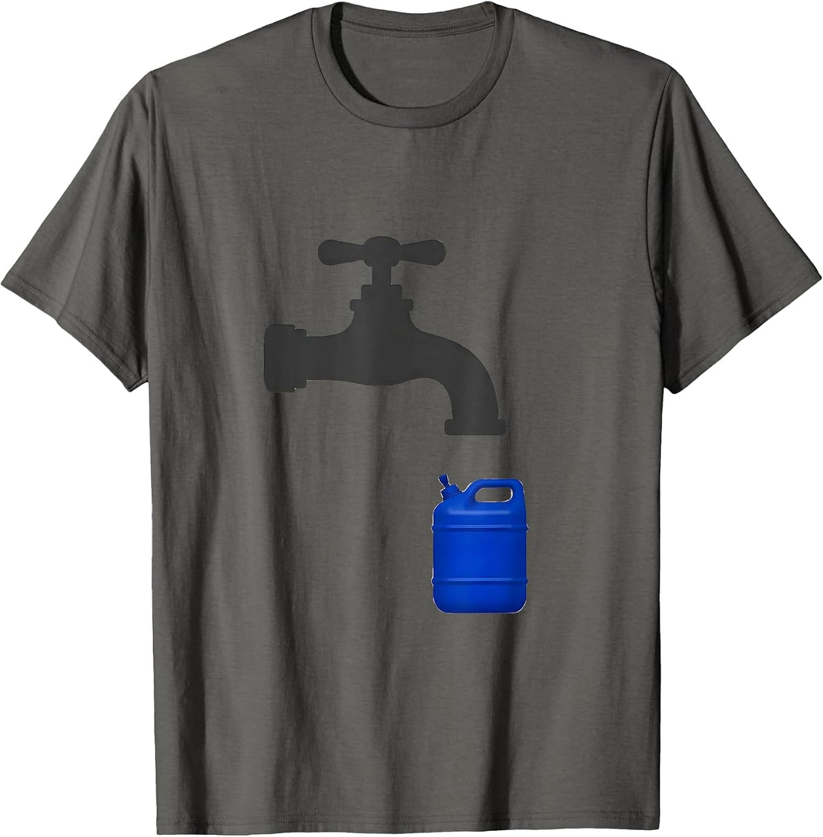 Men's Faucet Jerry Can Minimalist Van Life Nomad T-Shirt - Asphalt Grey