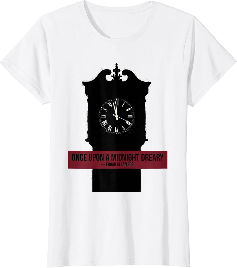 Women's Once upon a midnight dreary — Edgar Allan Poe Gothic T-Shirt - White