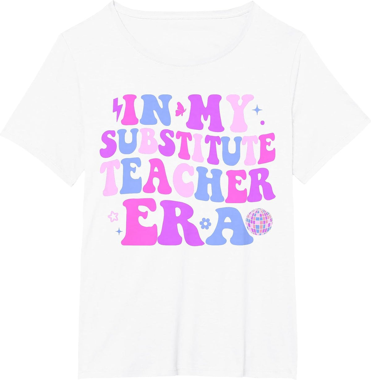 in My Teacher Substitute Era Back to School Future Teacher T-Shirt - White