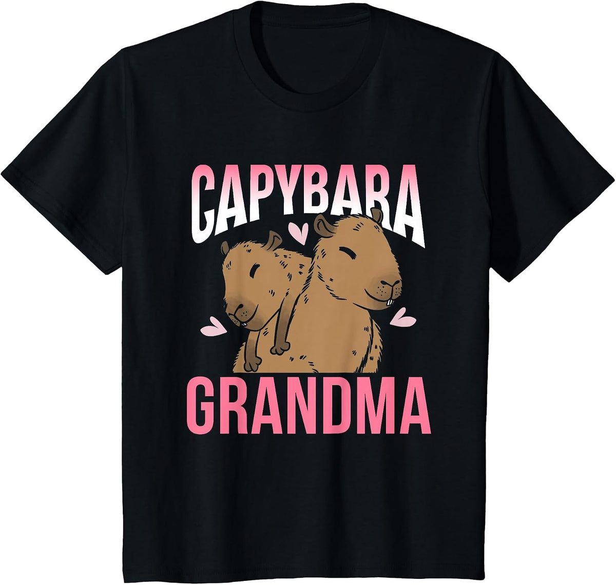 Capybara Grandma Animal Rodent Capybaras Lover Grandmother T-Shirt - Black